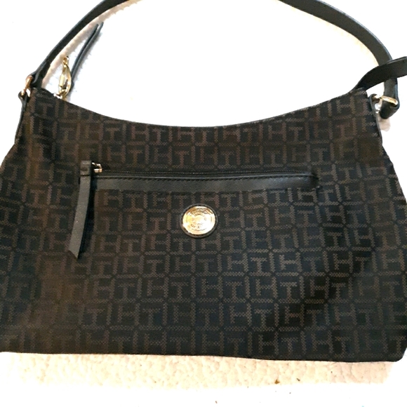Tommy Hilfiger Handbags - Tommy Hillfiger Black and Brown Logo Bag